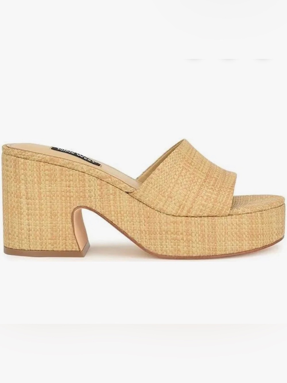 Nine West Boone Woven Platform Slide Sandal 8.5